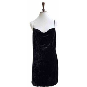 Bardot Womens Black Velour Velvet Slip Strappy Mini Dress Size L / 10 US